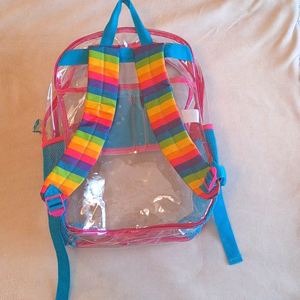 Clear rainbow backpack